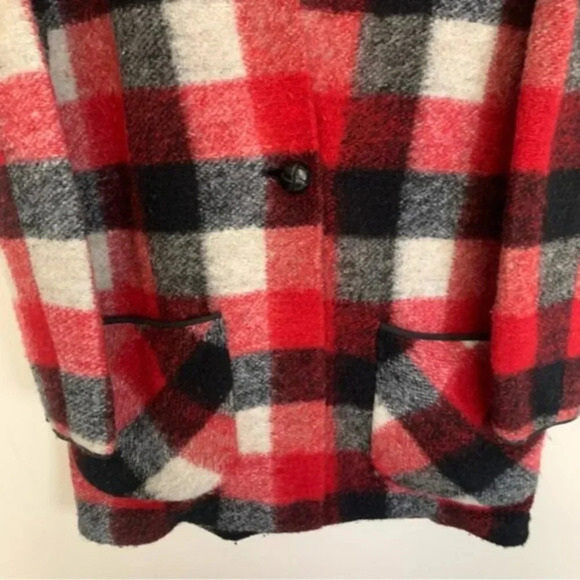 Aritzia Wilfred Free Off Duty Jacket Red Black Wool Blend  L - Picture 9 of 15